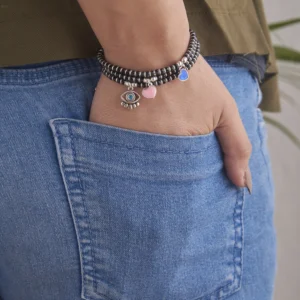 trendy black bracelet set for girls