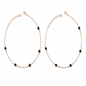 925 sterling silver anklets for black beads