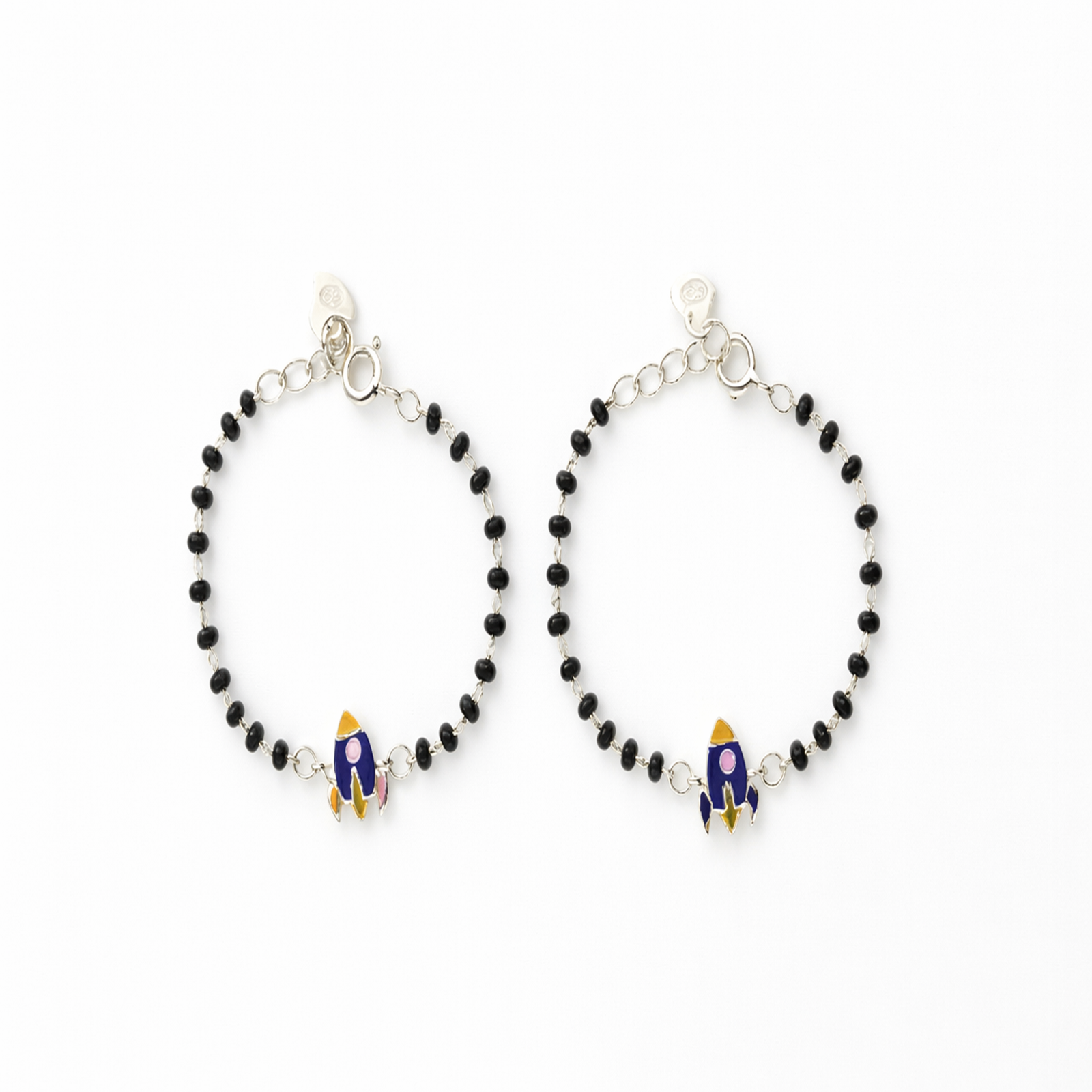 925 sterling silver baby nazariya with rocket charm