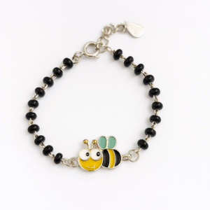 925 sterling silver baby nazariya with enamel honey bee charm