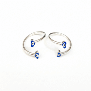 925 sterling silver baby bangle with heart charm evil eye