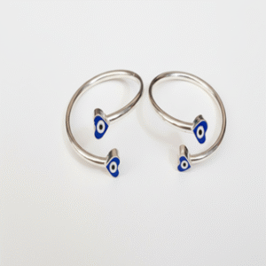 925 sterling silver baby bangle with heart charm evil eye