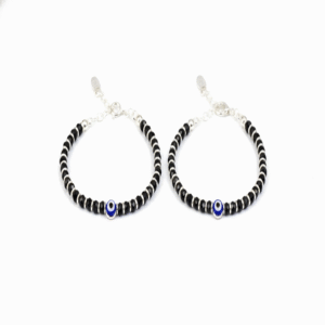 925 sterling silver baby nazariya with enamel evil eye charm |