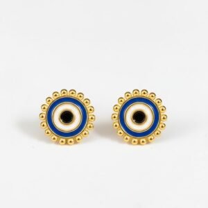 925 sterling silver heart evil eye studs