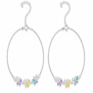 925 sterling silver baby anklet with butterfly charm