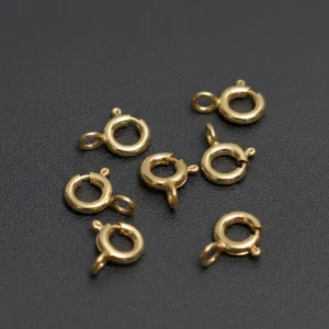 sterling silver 6mm spring ring clasp gold plated