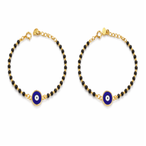 925 sterling silver gold plated baby nazariya with evil eye charm